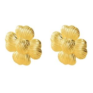 18K GOLD PLATED STAINLESS STEEL "FLOWERS" EARRINGS
